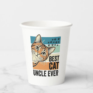 Best Cat Uncle Ever Vintage Cat Lover Design_1 Paper Cups
