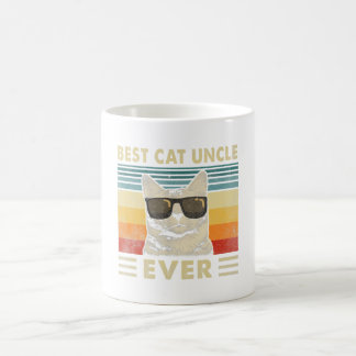 Best Cat Uncle Ever Vintage Retro Cat Dad Father Coffee Mug