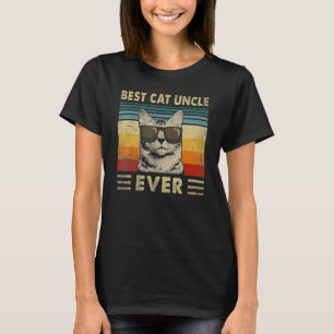 Best Cat Uncle Ever Vintage Retro Cat Dad Father T-Shirt