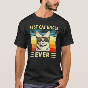 Best Cat Uncle Ever Vintage Retro Cat Dad Father T-Shirt