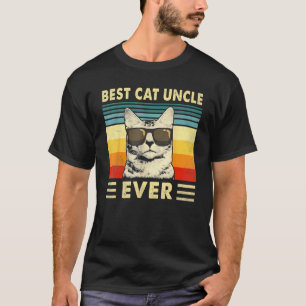 Best Cat Uncle Ever Vintage Retro Cat Dad Father T-Shirt