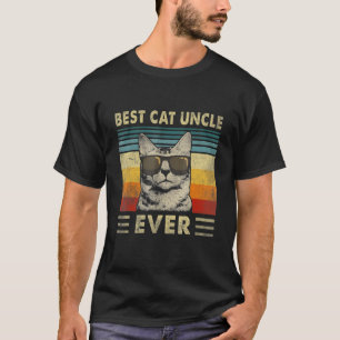 Best Cat Uncle Ever Vintage Retro Cat Dad Father T-Shirt