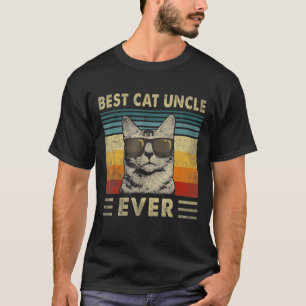 Best Cat Uncle Ever Vintage Retro Cat Dad Father T-Shirt