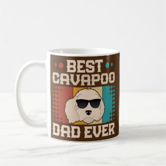 Best Cavapoo Dad Ever Cool Vintage Retro Dog Dad Coffee Mug