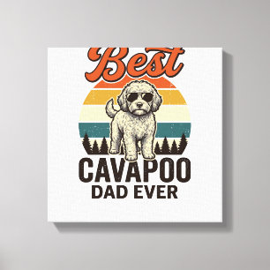 Best Cavapoo Dad Ever Vintage Dog Shirt Design_1 Canvas Print