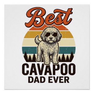 Best Cavapoo Dad Ever Vintage Dog Shirt Design_1 Poster