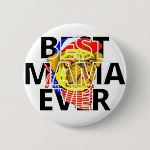 Best Cheeky Pug Mom Ever in the world 2 Inch Round Button