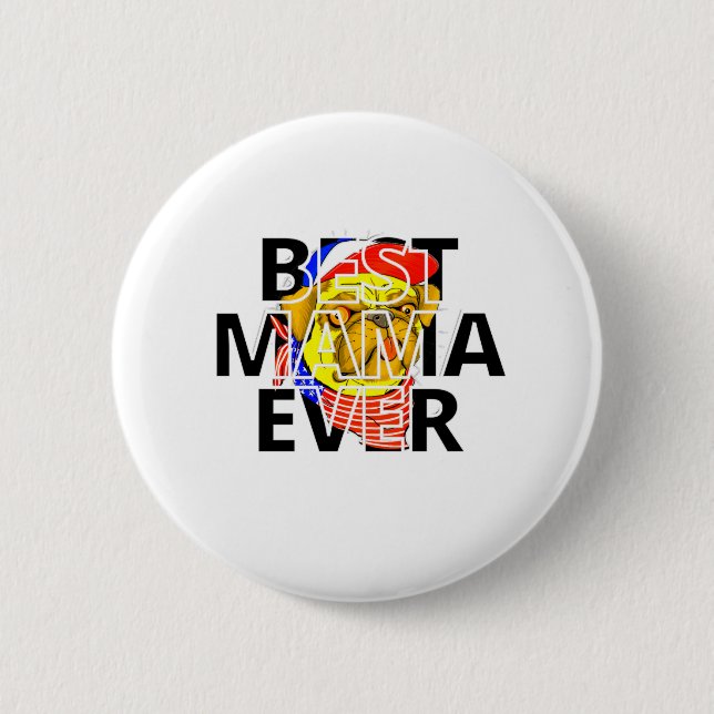 Best Cheeky Pug Mom Ever in the world 2 Inch Round Button (Front)
