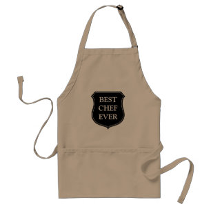 Best chef ever BBQ apron for men   Beige