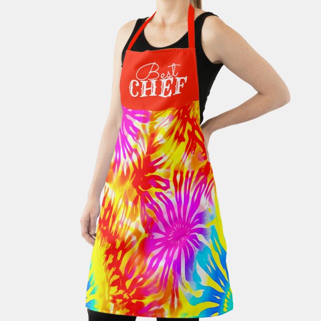 BEST CHEF FLAMMABLE DESIGN TIE-DYE  APRON (Insitu)
