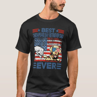 Best Chesapeake Bay Retriever Dad Ever American Fl T-Shirt