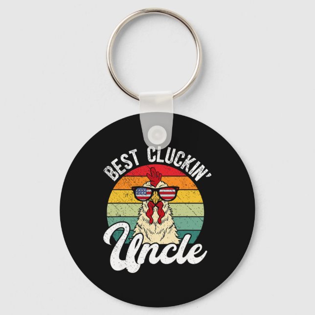 Best Chicken Uncle Chicken Owner Chicken Farmer  Keychain (Front)