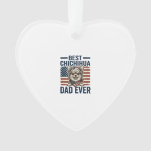 Best Chihuahua Dad Ever Patriotic Dog Shirt Design Ornament