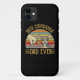 Best Chihuahua Dad Ever Retro Vintage Sunset iPhone 11 Case