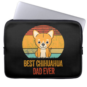 Best Chihuahua Dad Ever Vintage Distressed Laptop Sleeve