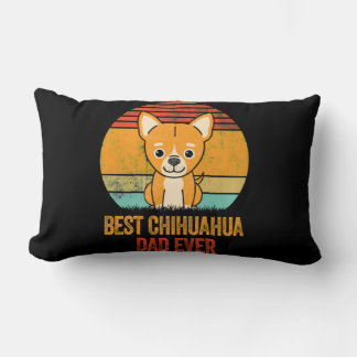 Best Chihuahua Dad Ever Vintage Distressed Lumbar Pillow