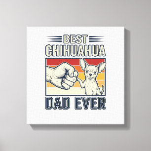 Best Chihuahua Dad Ever Vintage Dog Shirt Design_1 Canvas Print