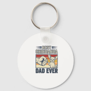 Best Chihuahua Dad Ever Vintage Dog Shirt Design_1 Keychain