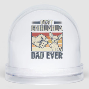 Best Chihuahua Dad Ever Vintage Dog Shirt Design_1 Snowglobe