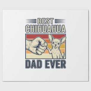 Best Chihuahua Dad Ever Vintage Dog Shirt Design_1 Wrapping Paper