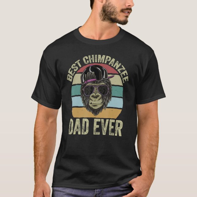 Best Chimpanzee Dad Monkey Chimp Ape Wildlife Chim T-Shirt (Front)