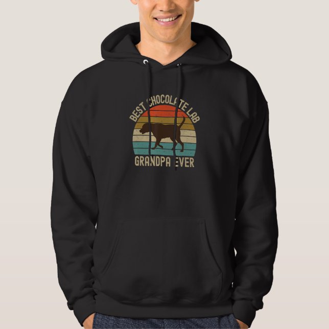 Best Chocolate Lab Grandpa Ever Labrador Retriever Hoodie (Front)