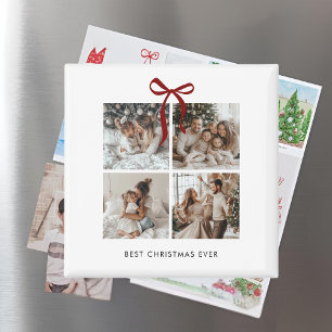 Best Christmas Ever Family Photo Collage Gift Magnet
