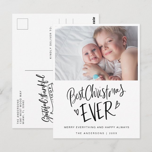 Best Christmas Ever New Baby Christmas Postcard (Front/Back)