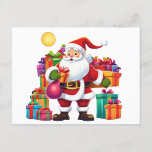 best christmas santa design and new year happy postcard