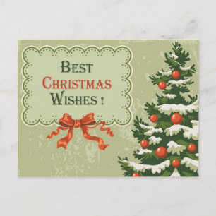 Best Christmas Wishes Holiday Postcard