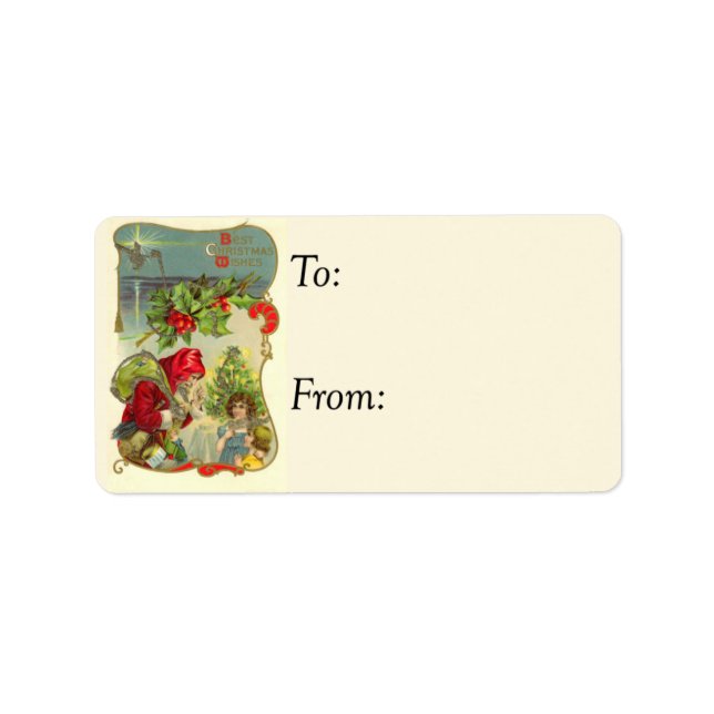Best Christmas Wishes Vintage Gift Tag (Front)