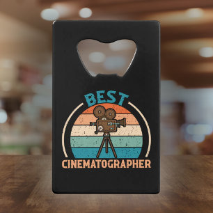 Best Cinematographer Retro - Film Crew Gift Credit Card Bottle Opener
