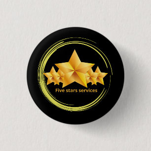 best classic five star service circular  1 inch round button