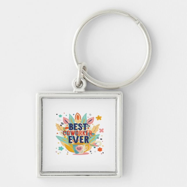 Best Co-Worker Ever, Colleague Gift, Best Coworker Keychain (Front)