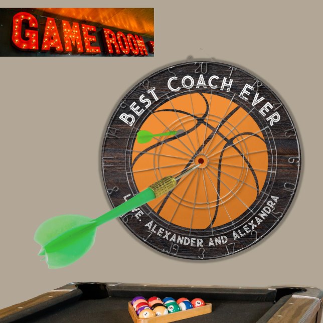 Best  Coach Ever Basketball   Dartboard (Creator Uploaded)