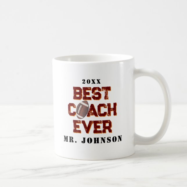 Best Coach Ever - Football Coffee Mug (Right)