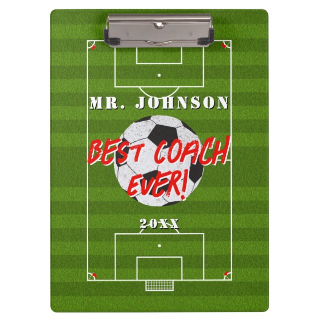 Best Coach Ever - Football - Socccer Clipboard (Front)