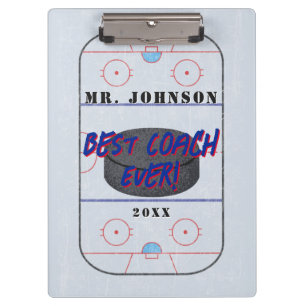 Best Coach Ever Ice Hockey Clipboard