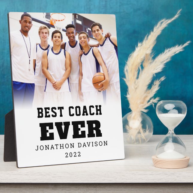 Best Coach Ever Name Year Team Photo Overlay  Plaq Plaque (Side)