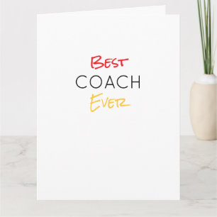 Best Coach Ever Team Colours School Sports Motto Card