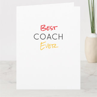 Best Coach Ever Team Colours School Sports Motto Card