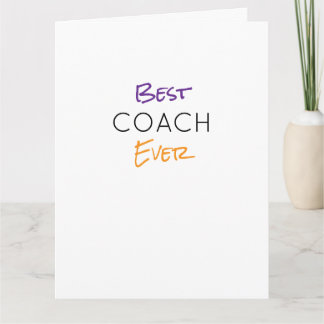 Best Coach Ever Team Colours School Sports Motto Card