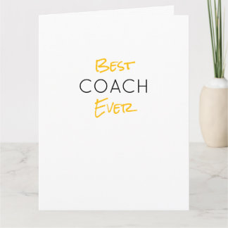Best Coach Ever Team Colours School Sports Motto Card