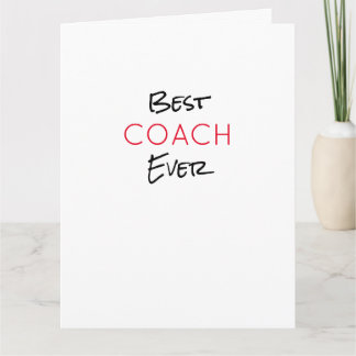 Best Coach Ever Team Colours School Sports Thankyo Card