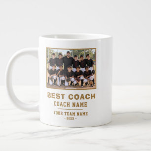 Best Coach Team Name Photo Thank you Large Coffee Mug