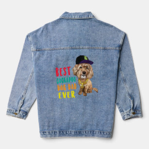 Best Cockapoo Dog Dad Ever Fathers Day Funny Cute  Denim Jacket