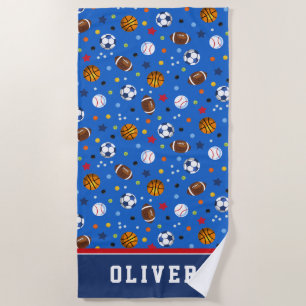 Best Colourful Royal Blue Sports Balls Beach Towel