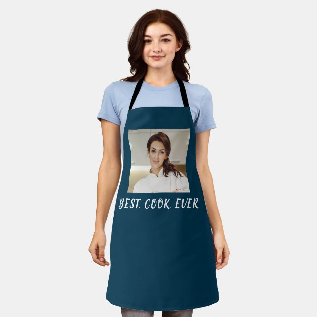 Best Cook Ever Personalized Photo Apron (Worn)