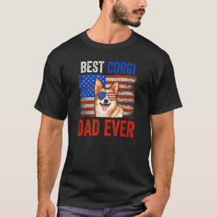 Best Corgi Dad Ever American Flag Fathers Day T-Shirt