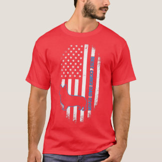 Best Corgi Dad Ever Corgi Dog Father American Flag T-Shirt